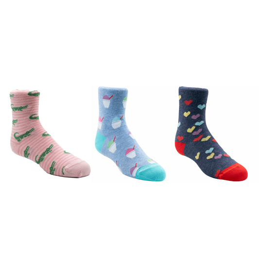 Three Pack Assorted Kids Socks