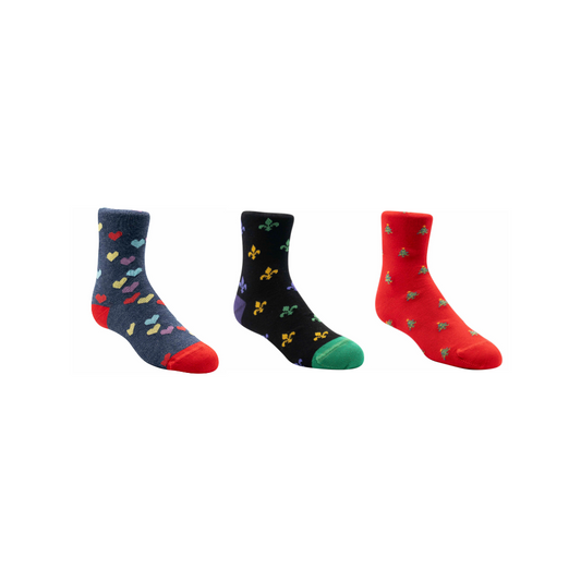 Three Pack Assorted Toddlers Socks