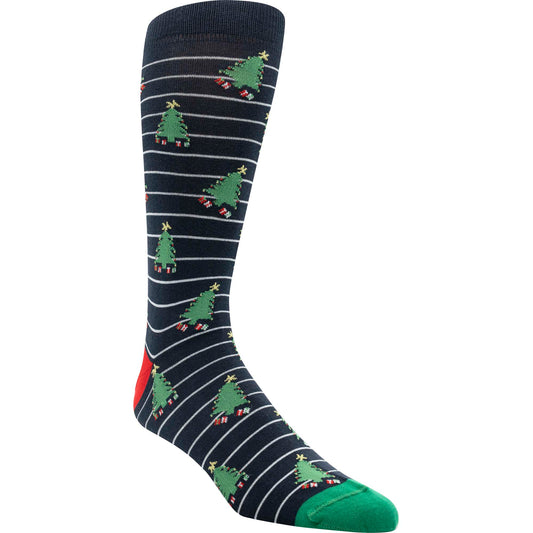 Striped Christmas Tree Sock