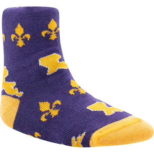 Toddlers' Purple and Yellow LA State Sock