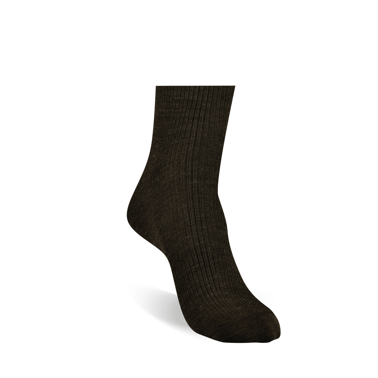 Midway 2x1 Ribbed Wool Byford Dress Socks Brown-Heather