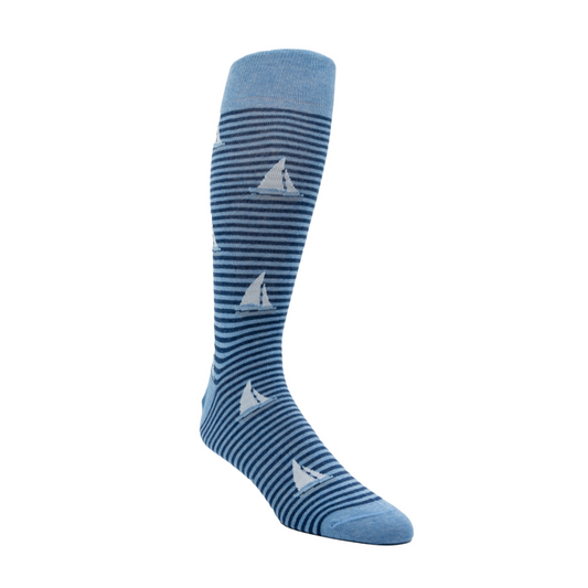 Sail Boat Striped Sock