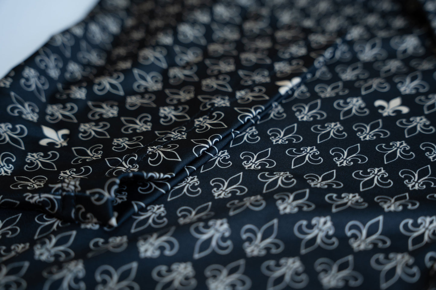 Black & Gold Fleur De Lis Printed Polo
