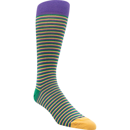 Mardi Gras Mini Stripe Sock