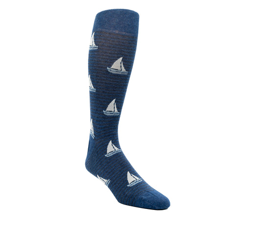 Sail Boat Striped Sock